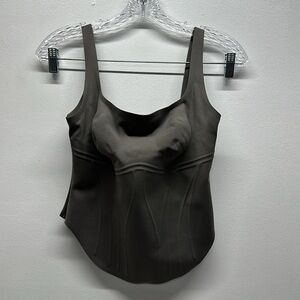 Skims Bonded Corset Group Crop Cropped Top Sleeveless Steel Gray Size Medium
